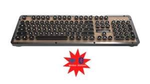Azio Retro Classic MK-RETRO-WBT-01-US Elwood Bluetooth Mechanical Keyboard - Picture 1 of 8