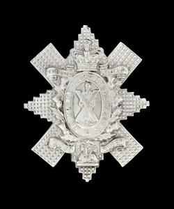 Insignia de tapa de reloj negra The Royal Highlanders con sello plateado - Imagen 1 de 1