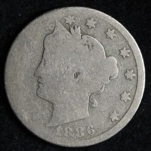 1886 Liberty V Nickel AU E235 DXLM - Picture 1 of 2