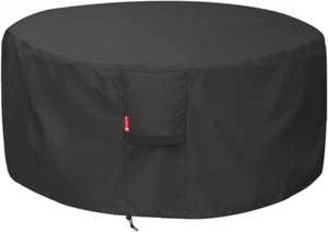 Fire Pit Cover - Waterproof 600D Heavy Duty Round Patio Fire Bowl Cover Black - - Picture 1 of 3