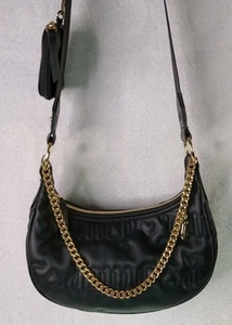 Juicy Couture Shoulder Crossbody Bag Black Liquorice & Coin Purse Fast Shipping - Picture 1 of 9