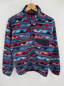 Patagonia Synchilla Fleece Men’s Small Aztec Mexico Button Snap Red Blue - Picture 1 of 7