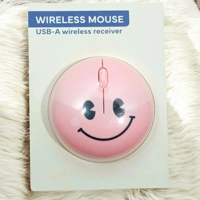 Vivitar Ratón Inalámbrico Estándar Computadora Objetivo Usb Bullseye's Smiley Face Rosa Foto 1 de 2