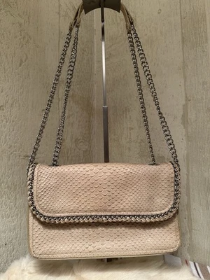 Bandolera Henri Bendel de cuero pitón crema Foto 1 de 4