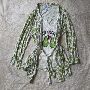 Geistig erschöpft "Let’s Avocuddle" Avocado Schlaf Pyjama Tank + Morgenmantel Gr. L - Bild 1 von 11