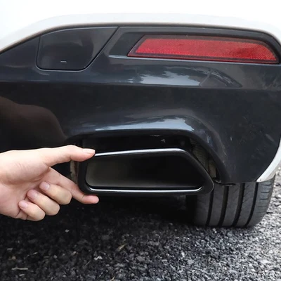 Black Steel M Exhaust Tailpipe Tips Trim For BMW 5 Series G30 G31 530i 540i 530d - Imagem 1 de 4