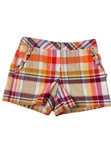 Pantalones Cortos Trina Turk Algodón a Cuadros Talla 6 Madras Cuadros A Medida Preppy Verano EE. UU. - Imagen 1 de 5