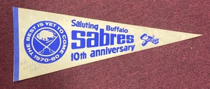BEYOND RARE Vintage 1980 Buffalo Sabres Pennant Sattlers Store 10th An Luce Auto - Picture 1 of 6