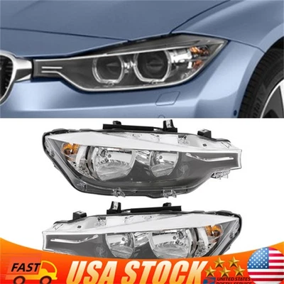 For 2016-2018 BMW 3 Series 320i 340i 330i Halogen Right+Left Side Headlight Pair Foto 1 de 4