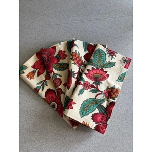 Set 4 tovaglioli da pranzo in cotone rosso vintage floreale - Foto 1 di 4