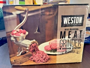 Weston #10 Manual Meat Grinder & Sausage Stuffer 36-1001-W – NEW Open Box - Picture 1 of 6