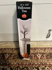 24" Tall Halloween Tree - with 24 LED Purple Lights - Picture 1 of 2