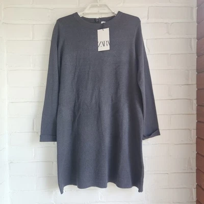 Vestido Suéter Gris Zara Niñas Tejido Fino Manga Larga Talla 13 14 Foto 1 de 4