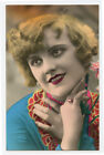 1920s French Glamour PRETTY LADY SHORT Hair Haired Flapper woman photo postcard