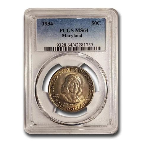1934 Maryland Tercentenary Half Dollar MS-64 PCGS - SKU#38687 Cover