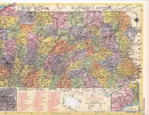 Mapa vintage de Pensilvania 1953 / 9x12 ideal para arte de pared / 70+ años - Imagen 1 de 1