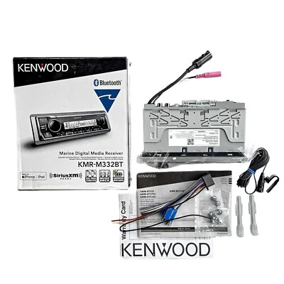 Kenwood KMR-M332BT 1 DIN Boat/Car Sound System Water Resistant Radio w/Bluetooth - Image 1 of 4