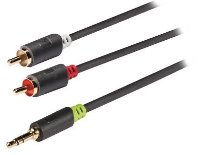 CAVO AUDIO ADATTATORE RCA-JACK 3,5MM PROFESSIONALE DORATO 0,5m 1m 2m 2,5m 5m 10m