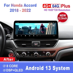 Accord 12.3inch Screen Android Car Radio For Honda Accord 10 2018-2022 Head Unit - Picture 1 of 9