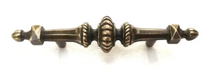 Brass Hollywood Regency French Provincial Drawer Pull Cabinet Handle 3" Center - Picture 1 of 9