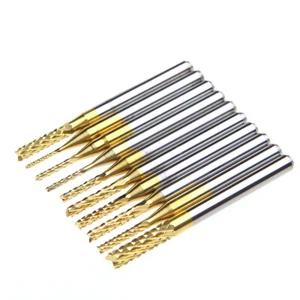 10Pcs 1/8 0.8-3.175mm PCB Drill Bit Engraving Cutter Rotary End Mill Set - Picture 1 of 8