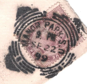 GB QV Cover Rare *MANOR PARK* SQUARED CIRCLE 1899 Suburban EAST LONDON MA1983 - Picture 1 of 17