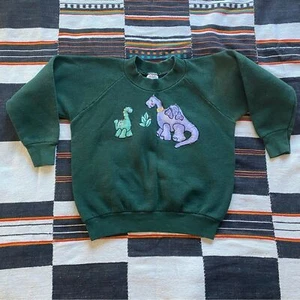 Vintage 90’s Fruit of the Loom Forest Green Graphic Crewneck Sweater. Sz 7. USA - Picture 1 of 7