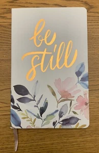 Be Still White Faux Leather Journal Christian Gifts Bible verses floral Diary - Picture 1 of 12