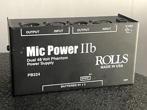 Rolls PB224 Mic Power IIb Dual Phantom Power Mikrofonvorverstärker mit PS27 AC Adapter - Bild 1 von 5