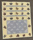 Vintage Placemats With Center Piece Yellow Blue Butterflies Retro 90’s
