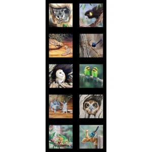 Patchwork Quilting Sewing Fabric Australian Animals B Panel 42x110cm - Picture 1 of 4