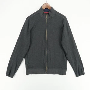 Maglione Robert Graham full zip vestibilità classica maglia grigia uomo media - Foto 1 di 8