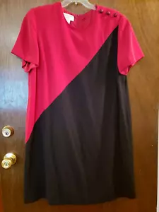 New Jones New York Red/Black Color-Block Woman's Dress Plus Size 18W - Picture 1 of 4