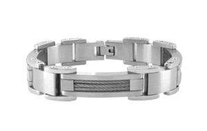 Inox Bracelet Men's Polish Finished with Interconnected Steel Link - Bild 1 von 2