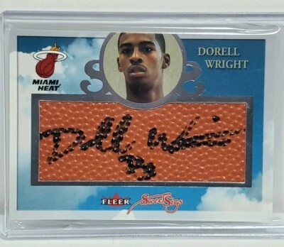 Tarjeta autógrafa de novato de la NBA DORELL WRIGHT Miami Heat 2004-05 Fleer Sweet Sigs/150 Foto 1 de 4