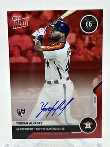 2020 Topps NOW MLB Network's Top 100 Yordan Alvarez RC Auto Red 7/10 #MN65D - Picture 1 of 2