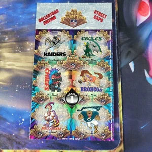 Pogs Boink! NFL Football Street Caps 1994 dinosauro non spuntato 6 cappellini - Foto 1 di 9
