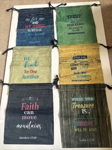 Bolsas de nailon versículo bíblico de 10”x8” nuevas impresión a doble cara: juego de 6 piezas nuevas - Imagen 1 de 18