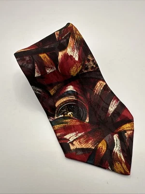 Corbata de poliéster abstracta vintage Bugle Boy EE. UU. Foto 1 de 4