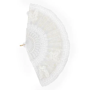 Folding Lace Hand Fan Wedding Portable Fans Handheld Miss Women's Bridal - Foto 1 di 12