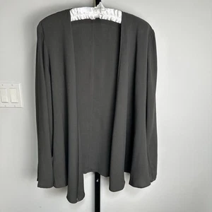 Babette Olive Green Open Front Jacket Blazer Drapey Small - Picture 1 of 13