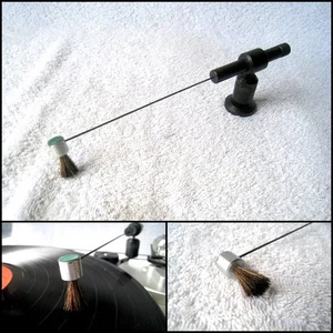 Vintage Turntable Record Player Tonearm Duster Cleaner Brush - Foto 1 di 1