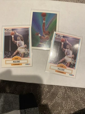 Fleer 1990-91 - Karl Malone #188 Línea Negra Bajo Información Biográfica Foto 1 de 2