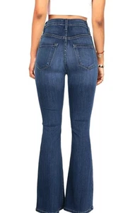 Vibrant M.i.U High Waist Flare Jeans Size 3 Blue Stretch Denim Bell Bottoms. - Picture 1 of 10