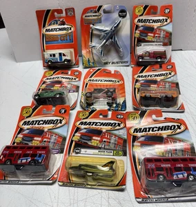 Matchbox Lot of 9 - 50th Anniversary Hero City Skybusters Jet Humvee Fire Truck - Picture 1 of 4