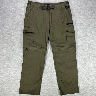 Pantalones cortos convertibles BC Clothing cargo para hombre Lx30 verde oscuro senderismo al aire libre Foto 1 de 4