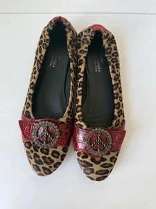 Mujer Donald J Pliner Couture 19 Cuero Haley Estampado Pieza Letrero Plano Talla 10M - Imagen 1 de 10