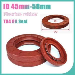 TG4 Oil Seal Fluorine Rubber FKM Rotary Shaft Seal Water Seal - ID 45mm-58mm - Picture 1 of 14