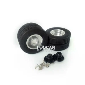 LESU 1/14 Scale Metal Double Hubs with Tyre for RC Tamiye Trailer Pallet Truck - Picture 1 of 3