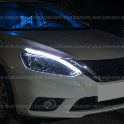 White Amber LED Car Daytime Running Light Strip Turn Signal Lamp Accessories - Image 1 of 4